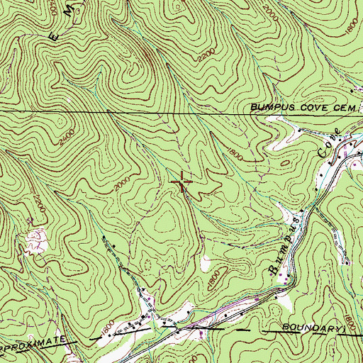 Topographic Map of Upper Peedee Mine, TN