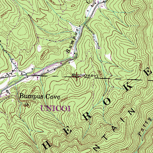 Topographic Map of Yates Hollow Mine, TN