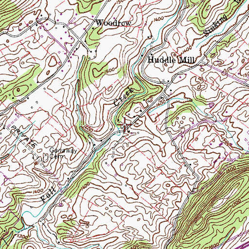 Topographic Map of Big Spring, TN
