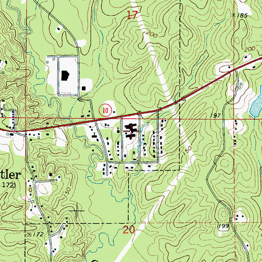 Topographic Map of Choctaw County Hospital (historical), AL