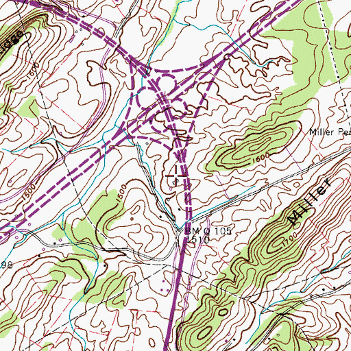 Topographic Map of Valley Grove Farm, TN