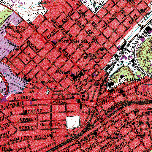 Topographic Map of Appalachian Hospital (historical), TN