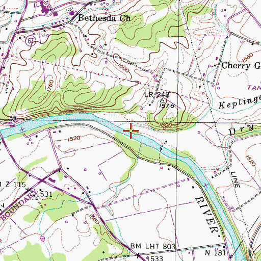 Topographic Map of Bayles First Shoals, TN