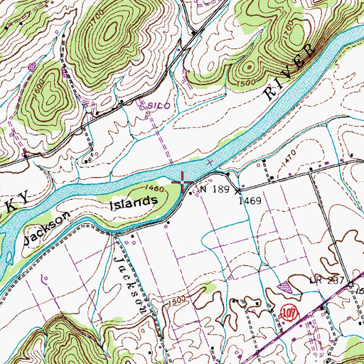 Topographic Map of Bayles Shoals, TN