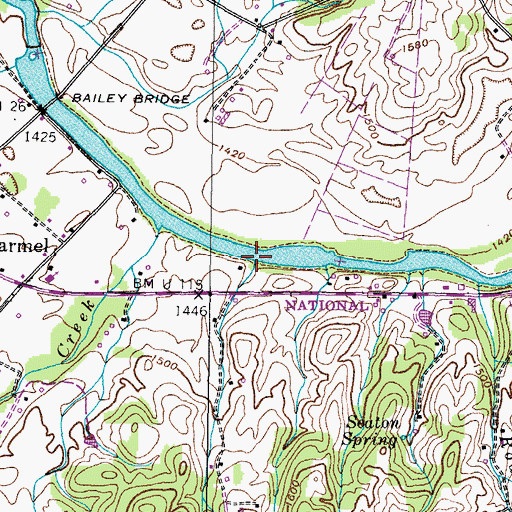 Topographic Map of Beards Creek, TN