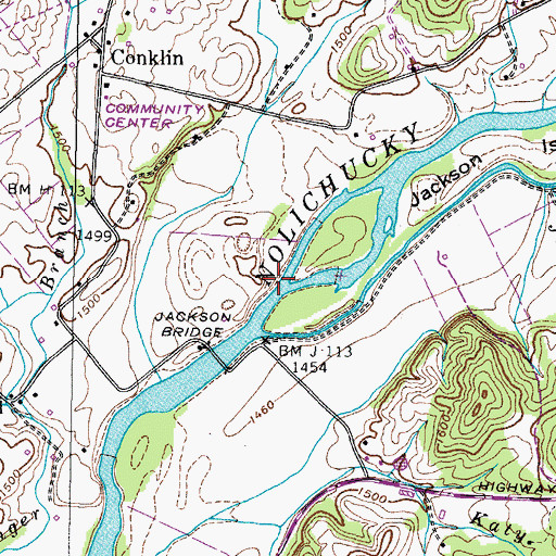 Topographic Map of Jacksons Shoals, TN