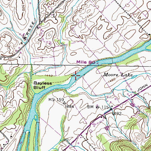 Topographic Map of Stuarts Island (historical), TN