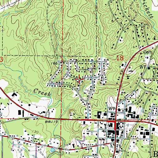 Topographic Map of Green Acres, AL