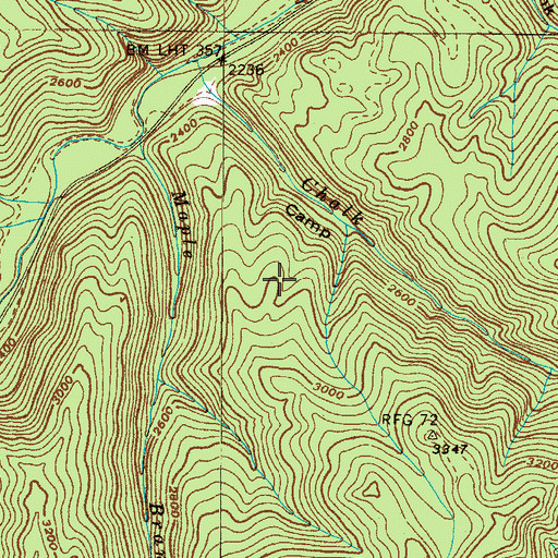 Topographic Map of Camp Hollow Mine, TN