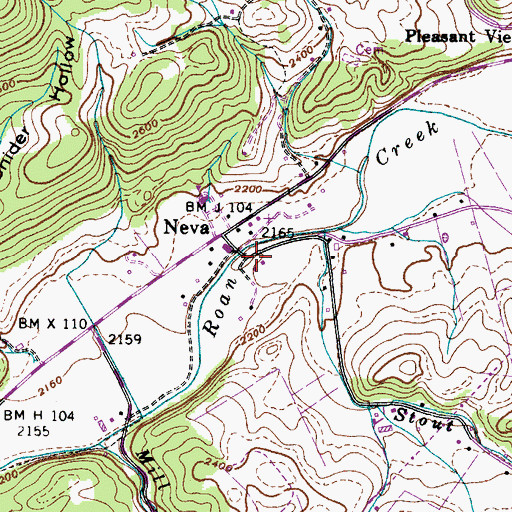 Topographic Map of Doughertys Forge (historical), TN