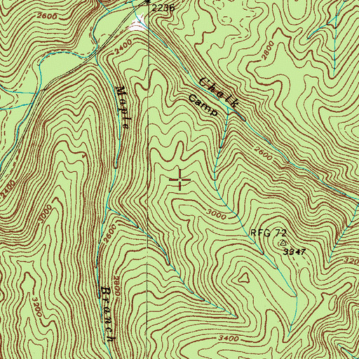 Topographic Map of Hogback Mine, TN