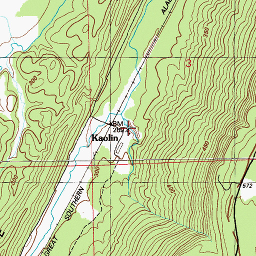 Topographic Map of Kaolin Spring, AL