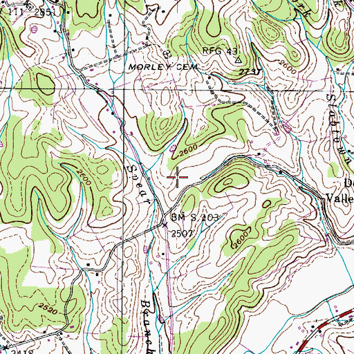 Topographic Map of Shoun Mine, TN