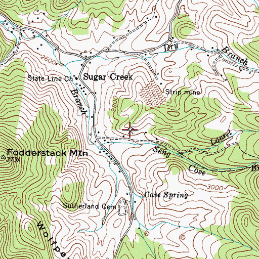 Topographic Map of Taylor Valley Mine, TN