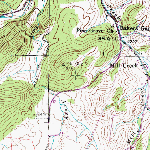 Topographic Map of Wilson Hill Mine, TN