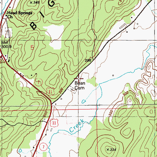 Topographic Map of Phillips Spring, AL