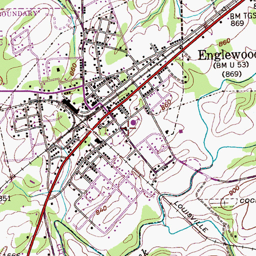 Topographic Map of Englewood High School (historical), TN