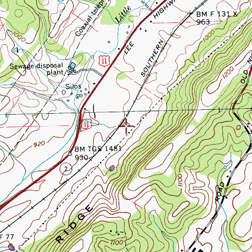 Topographic Map of Glenn Spring, TN