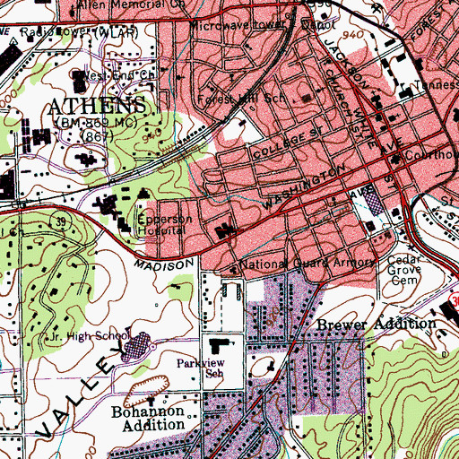 Topographic Map of Keith Memorial Methodist Church, TN