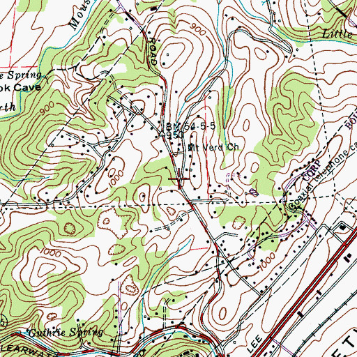 Topographic Map of Mount Verd, TN