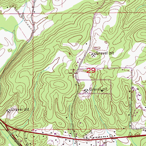 Topographic Map of Ivalee Cemetery, AL