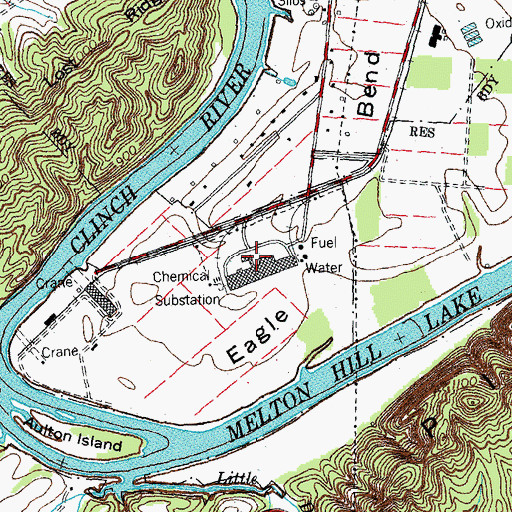 Topographic Map of Eagle Bend Industrial Park, TN