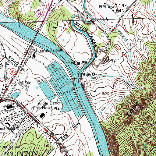 Topographic Map of Hines Creek Shoals, TN