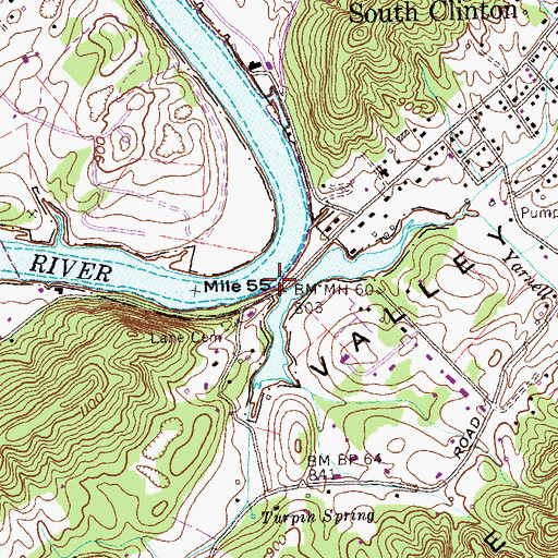 Topographic Map of Opossum Creek, TN