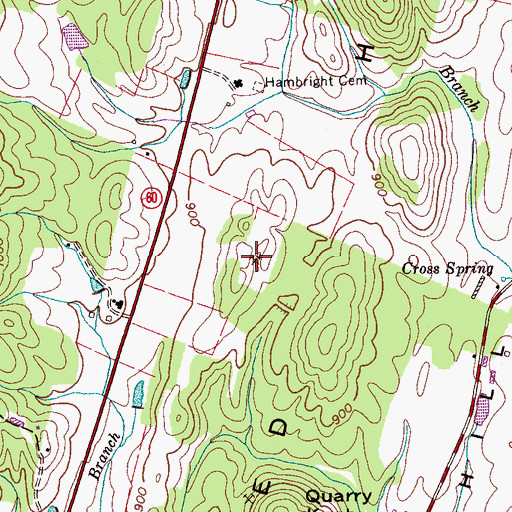 Topographic Map of Hambright Mine, TN
