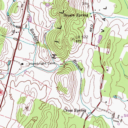 Topographic Map of Sweet Gap, TN