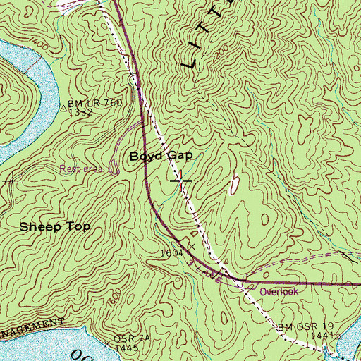 Topographic Map of Beech Spring, TN