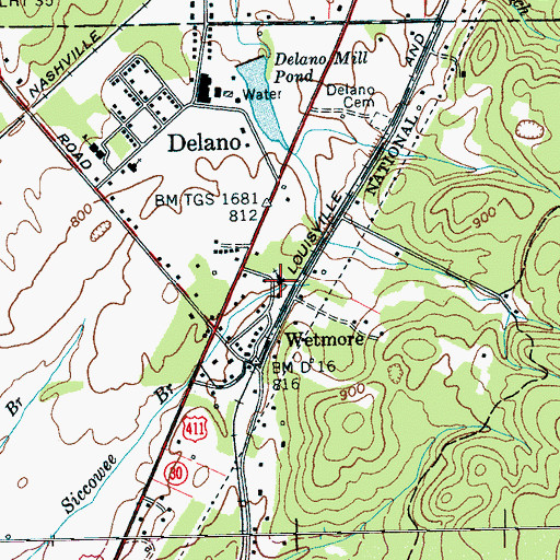 Topographic Map of Wetmore Baptist Church, TN
