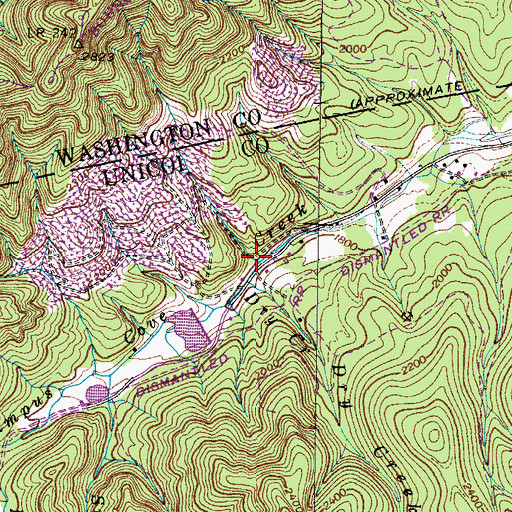 Topographic Map of Baptist Hollow, TN