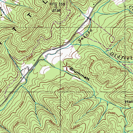 Topographic Map of Britt Mine, TN
