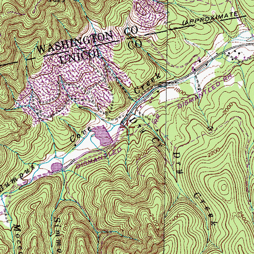 Topographic Map of Davenport Hollow, TN