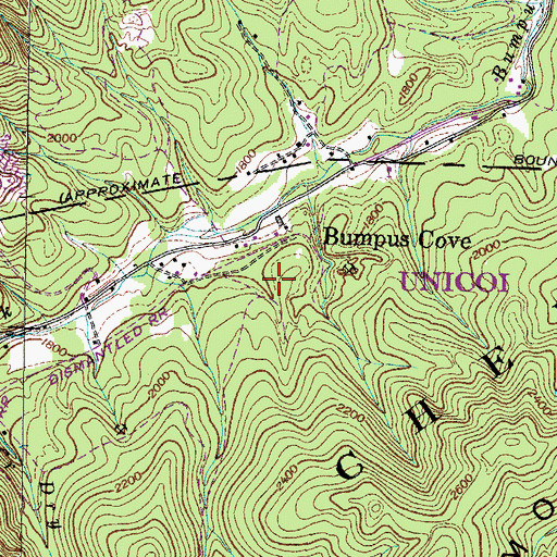 Topographic Map of Davenport Mine, TN