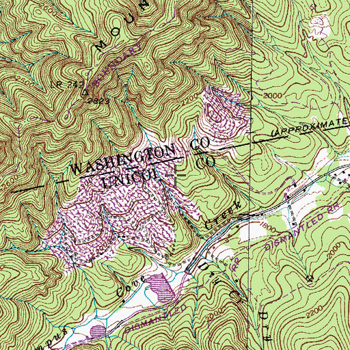 Topographic Map of East Baptist Hollow Mine, TN