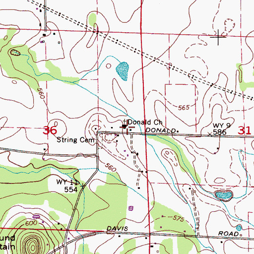 Topographic Map of Donald School (historical), AL