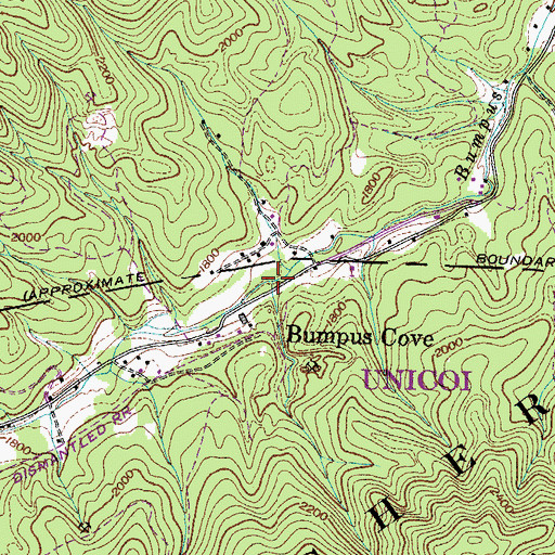 Topographic Map of Fowler Branch, TN