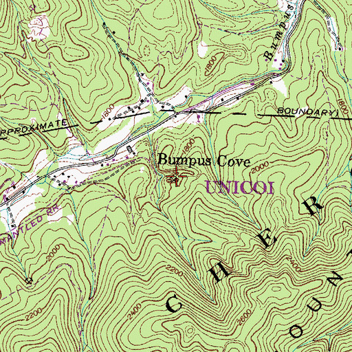 Topographic Map of Fowler Mine, TN