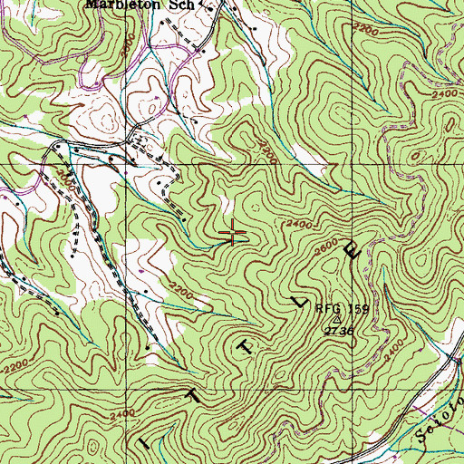 Topographic Map of Head Prospect, TN