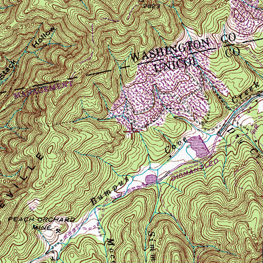 Topographic Map of Madcap Mine, TN