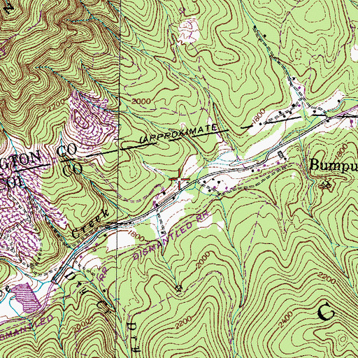 Topographic Map of Magazine Hollow, TN