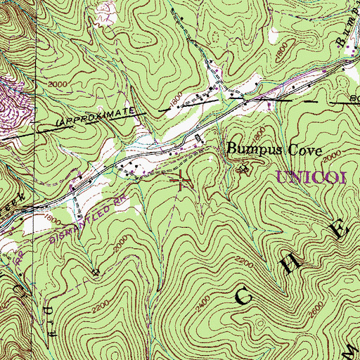 Topographic Map of Number Five Mine, TN