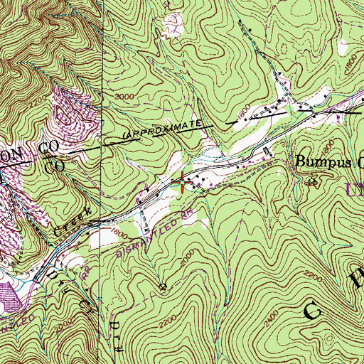 Topographic Map of Rocky Branch, TN