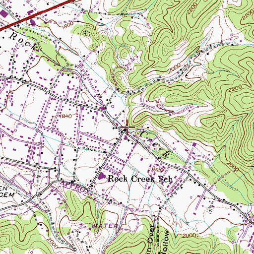 Topographic Map of Rock Creek Church, TN