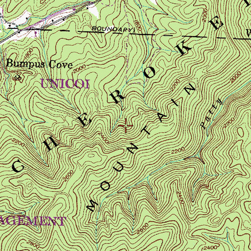 Topographic Map of Tunnel Mine, TN