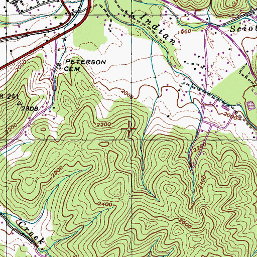 Topographic Map of Unicoi Mine, TN