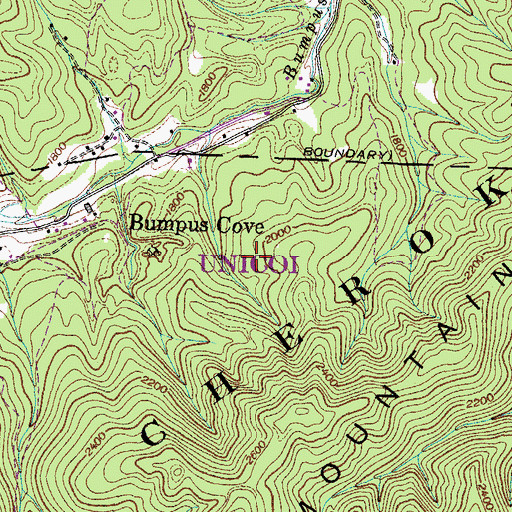 Topographic Map of Upper Red Cut Mine, TN