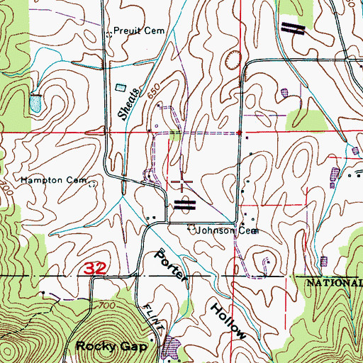 Topographic Map of Miller Spring, AL